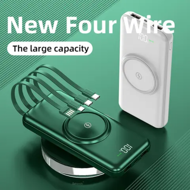 30000mAh Wireless powerbank Ultra Slim, Fast Charging, High Capacity, With own  Cables, Wireless Charging pad for compatible devices 

 PORTABLE Power Staion, LED Display
Battery Type Li-Polymer Batte