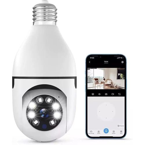 1080P CCTV CAMERA 360° PANORAMIC BULB CCTV WiFi IP PTZ PAN & TILT ROTATING CAMERA MOTION TRACKING,2WAY COMMUNICATION, SUPPORT SD CARD AND CLOUD STORAGE,FULL COLOR IMAGES ,ALARM AND MESSAGES NOTIFICATI