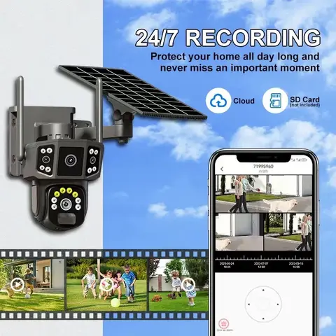 4G Solar Camera CCTV PTZ  dual lens CCTV Solar CCTV camera waterproof Human Motion Tracking, NIGHT VISION, Motion Detection, Face detection, Vandal-proof, Sound Detection, People Counting, PAN-TILT, T