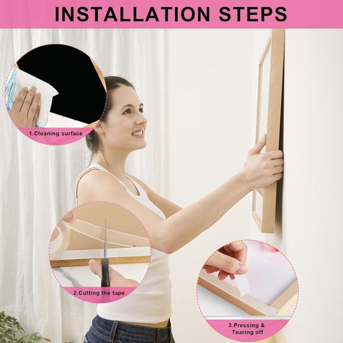 3 M Extra Strong Double Sided Tape Heavy Duty Removable Clear Sticky Adhesive Nano Tape Tough Washable Waterproof Mounting Tape for Hanging Picture, Poster, Carpet, Photo Deco