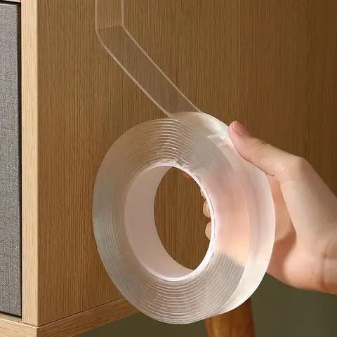 3 M Extra Strong Double Sided Tape Heavy Duty Removable Clear Sticky Adhesive Nano Tape Tough Washable Waterproof Mounting Tape for Hanging Picture, Poster, Carpet, Photo Deco