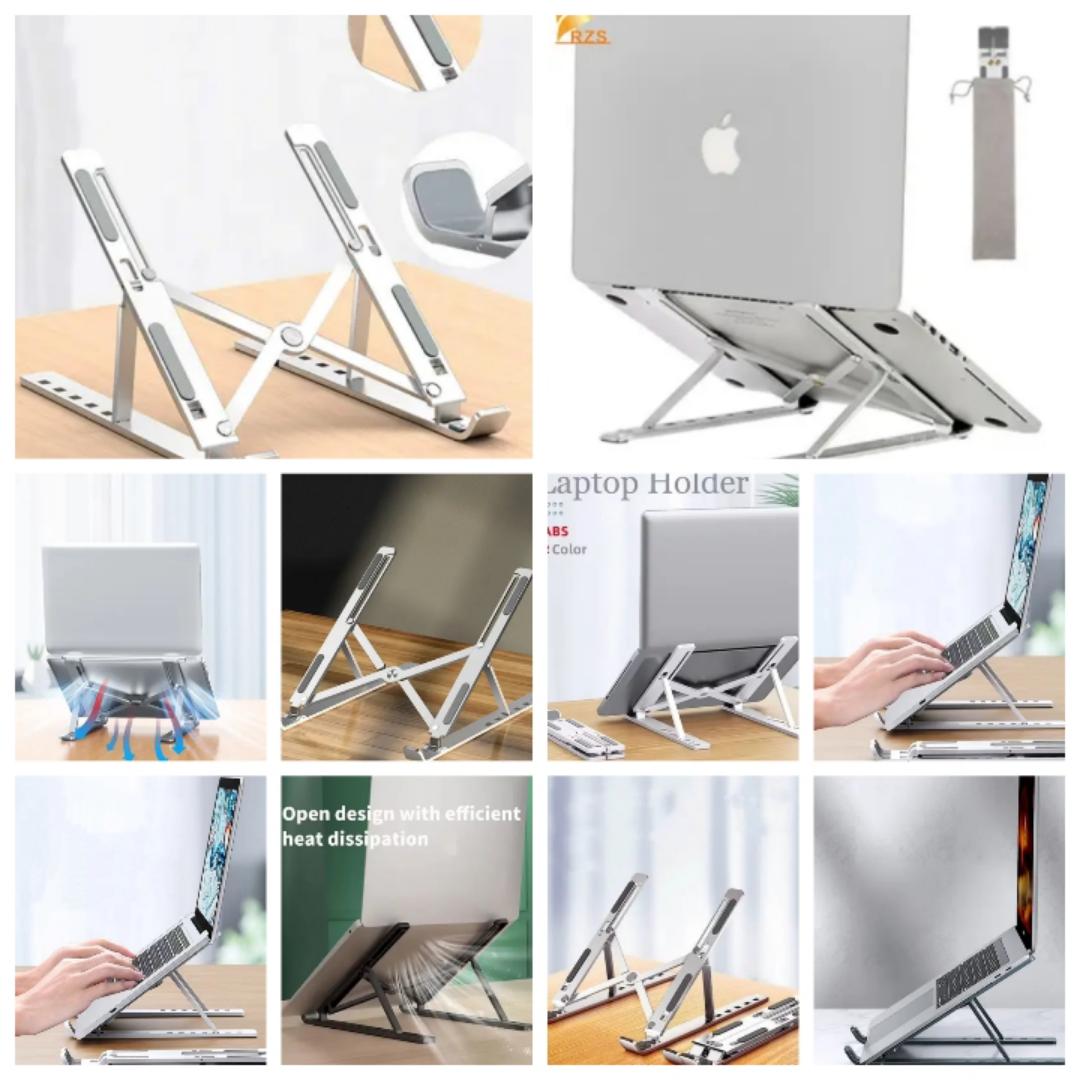 Adjustable Metal Aluminum Notebook Holder Portable Foldable Laptop Portable Laptop Stand Ultralight Aluminum Alloy Adjustable Laptop Stand Ideal Laptop Riser for Desk or Travel Computer Stand for Lap