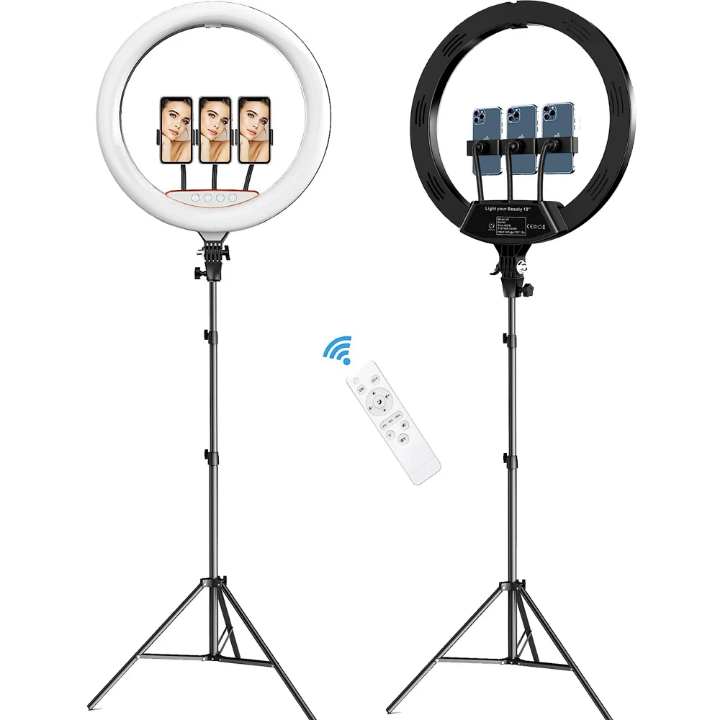 18inch ring light with Tripod stand,remote shutter, phone holders 18inch Ring Light huge super bright 18inch Ring Light for live streaming, photography, video shooting,content creation,TikTok, podcast