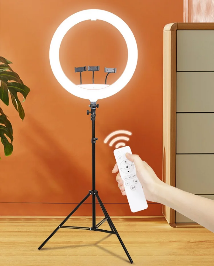 18inch ring light with Tripod stand,remote shutter, phone holders 18inch Ring Light huge super bright 18inch Ring Light for live streaming, photography, video shooting,content creation,TikTok, podcast