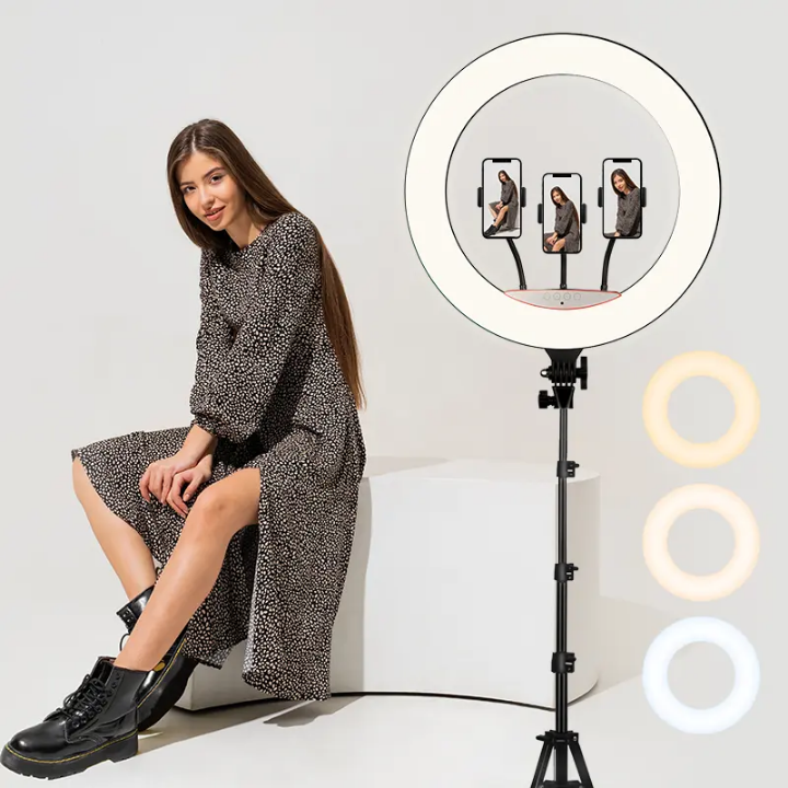 18inch ring light with Tripod stand,remote shutter, phone holders 18inch Ring Light huge super bright 18inch Ring Light for live streaming, photography, video shooting,content creation,TikTok, podcast