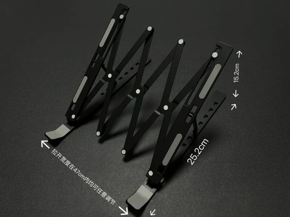 Laptop stand big size metallic laptop Holder  Adjustable Portable Foldable Ergonomic Aluminium Laptop Stand for all sizes metallic laptop stand