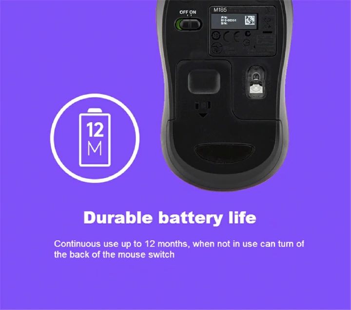 LOGITECH M185 Wireless Mouse - Plug And Play