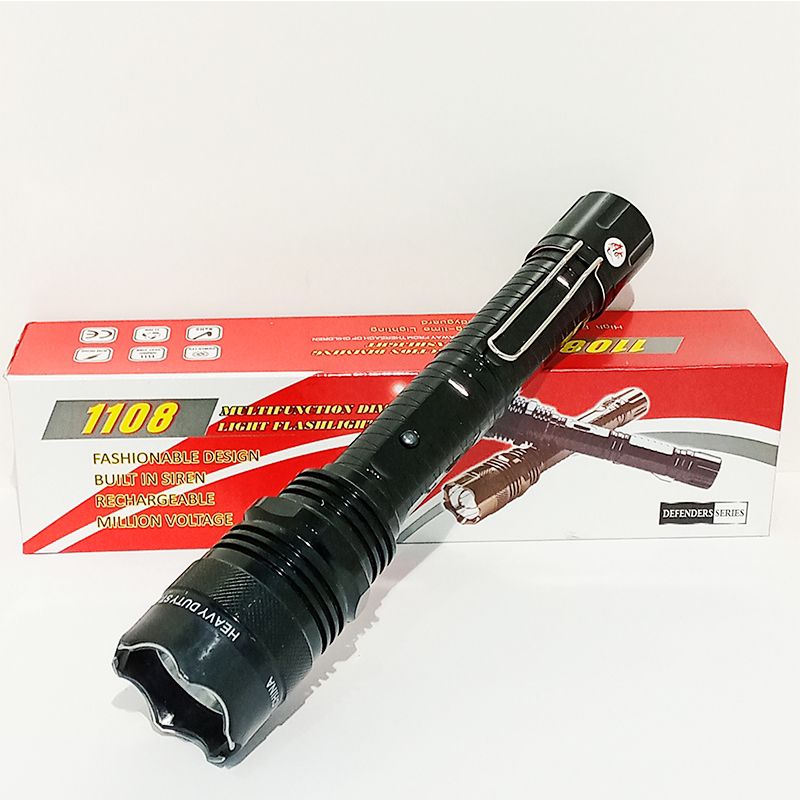 Type 1108 Torch with Shock Flashlight Self Defense Rechargeable
