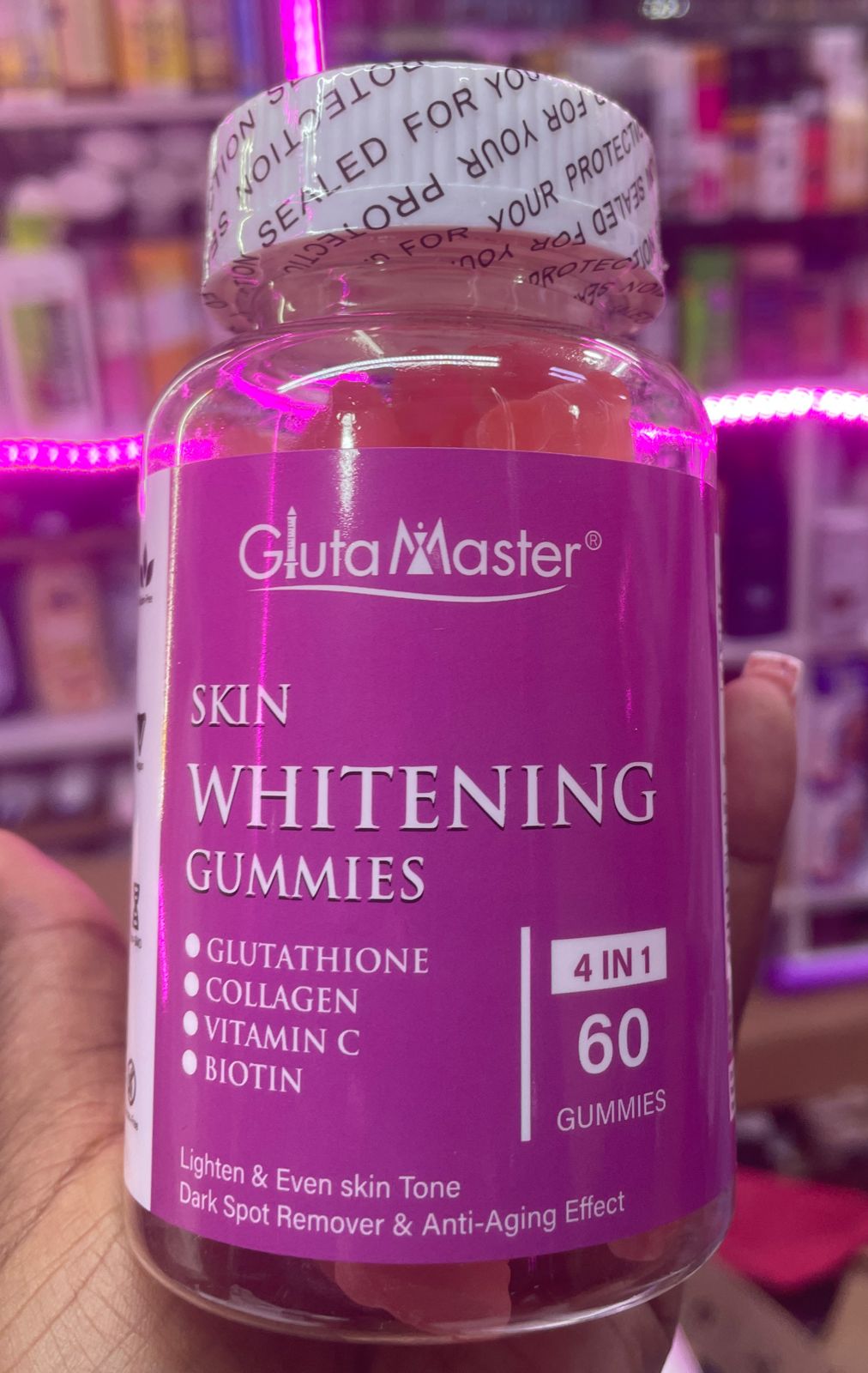 100% Natural Best Skin Whitening Gummies Lightening & Even Skin Tone Gummies Remove Dark Spots Biotin Collegen Gummies