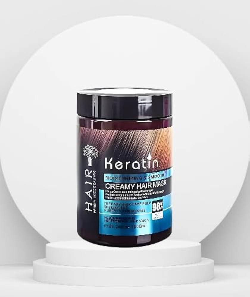 Keratin Moisturizing & Smooth Creamy Hair Mask Hair Treatment-1000ml Refresh your hair with a keratin cream hair mask. This hair mask for dry hair and strengthens, leaving hair smooth and shiny.