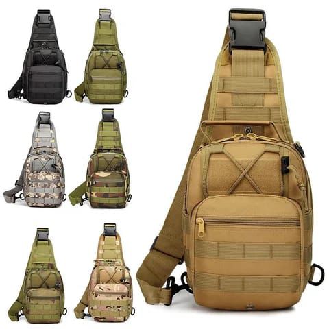 Oxford Cloth Chest Back Molle Pouch Crossbody Shoulder Bag Amry Bag Outdoor Sports. Outdoor Military Tactical Sling Sport Travel Chest Bag Shoulder Bag For Men Women Crossbody Bags Hiking Camping Equi