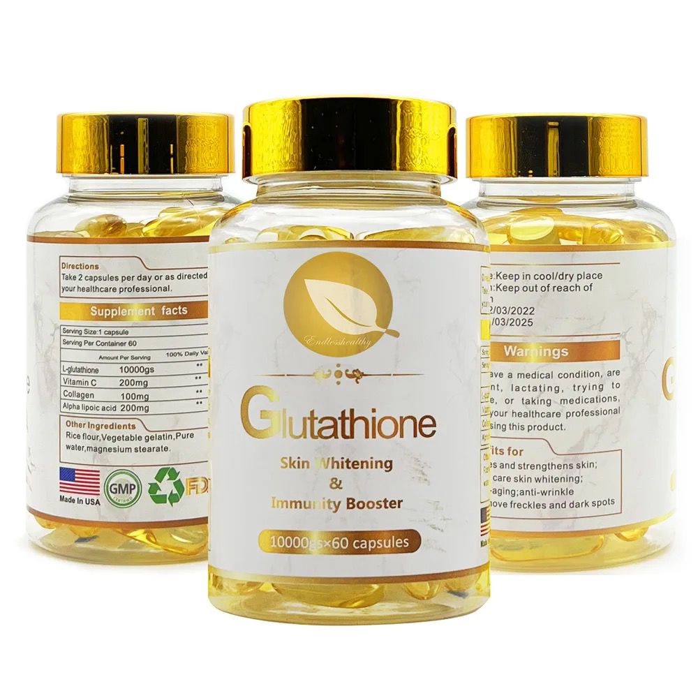 Glutathione Skin Whitening & Immunity Booster GLUTATHIONE SOFTGELS Brighten Skin from Inside Glutathione 1000g, Vitamin C, Collagen, Alpha Lipoic Acid