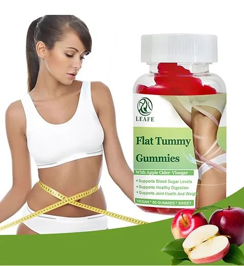 Flat Tummy Gummies With Apple Cider Vines Fat Detox Gummies With Apple Cider Vinegar 60 VEGAN Supplement gummies