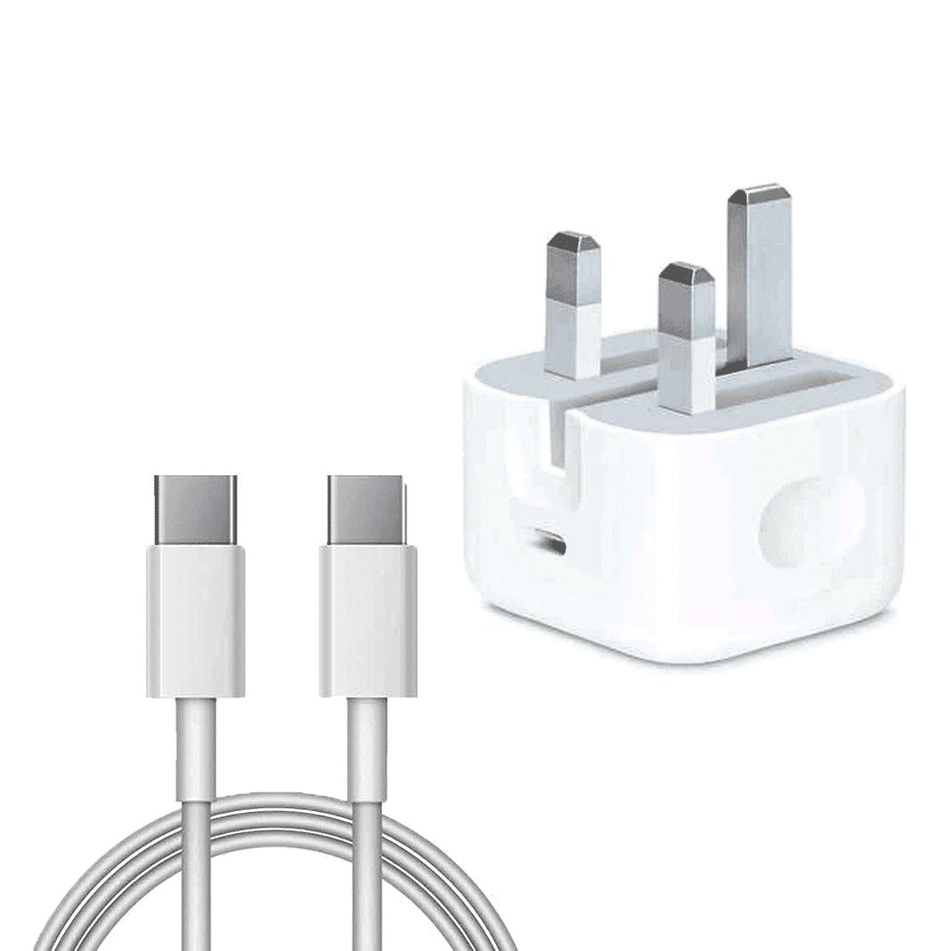 Original 20W iPhone Charger + 1m Type C to Lightning Cable for iPhone 11 upto iPhone 14 Pro Max