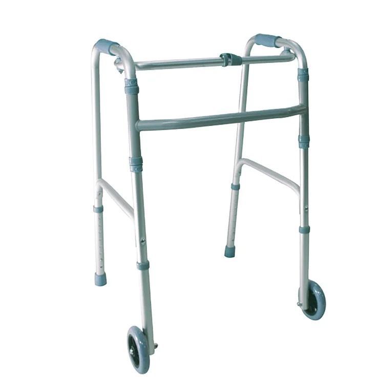 XTRASAFE Foldable Adjustable Walking Frames With Wheels / Aluminum Stainless Steel Lightweight Walking Aid Rollator Walker Frame