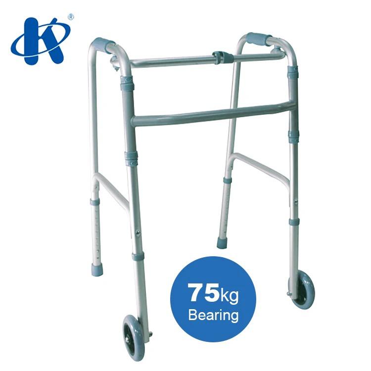 XTRASAFE Foldable Adjustable Walking Frames With Wheels / Aluminum Stainless Steel Lightweight Walking Aid Rollator Walker Frame
