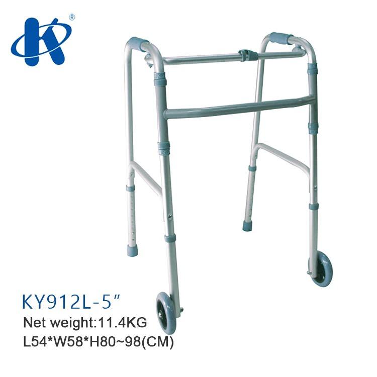 XTRASAFE Foldable Adjustable Walking Frames With Wheels / Aluminum Stainless Steel Lightweight Walking Aid Rollator Walker Frame