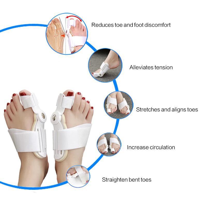 2PCS Adjustable Big Toe Nail Adjuster Orthotics Thumb Straightener Feet Foot Care Bone Thumb Adjuster Correction Soft Pedicure Socks Bunion Straightener