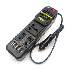200W Portable Car Power Inverter Peak DC 12V to 220V Sockets Power Inverter Converter Auto Charger Converter Adapter With 4 USB Port