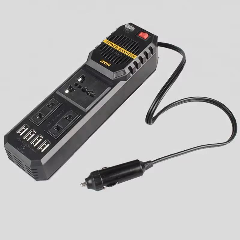 200W Portable Car Power Inverter Peak DC 12V to 220V Sockets Power Inverter Converter Auto Charger Converter Adapter With 4 USB Port