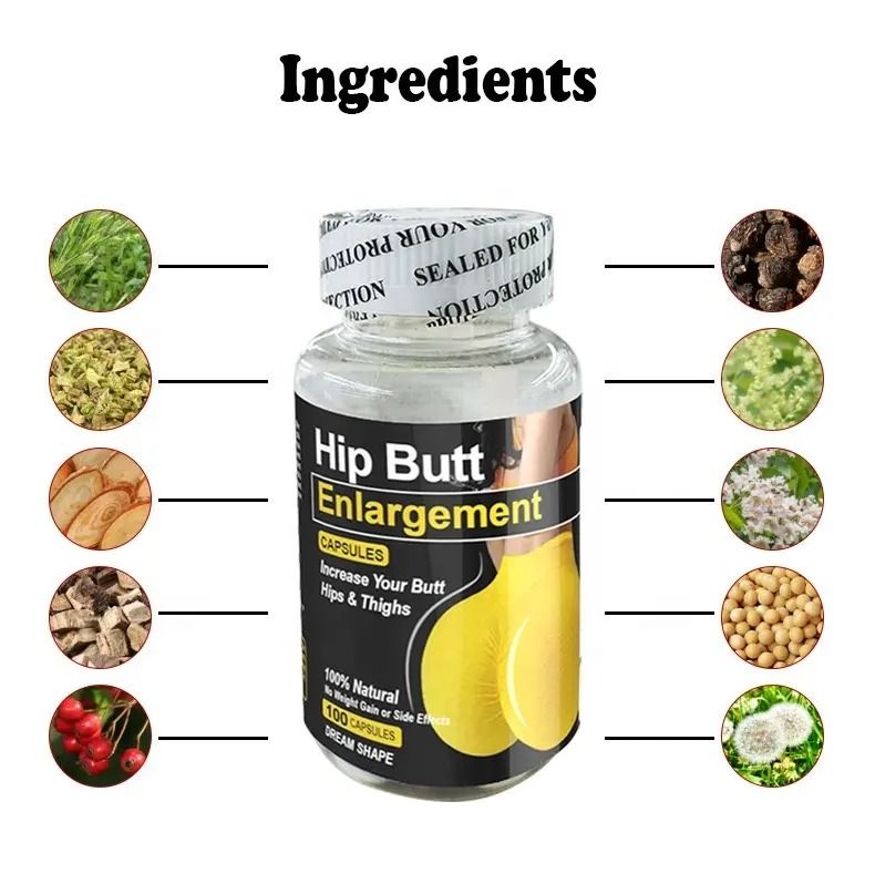 Hip Butt Enlargement Capsules Butt Booster Natural Hip Butt Enhancing 60 Capsules for a Bigger Butt Hips Thighs