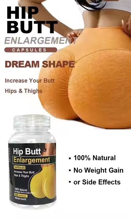 Hip Butt Enlargement Capsules Butt Booster Natural Hip Butt Enhancing 60 Capsules for a Bigger Butt Hips Thighs