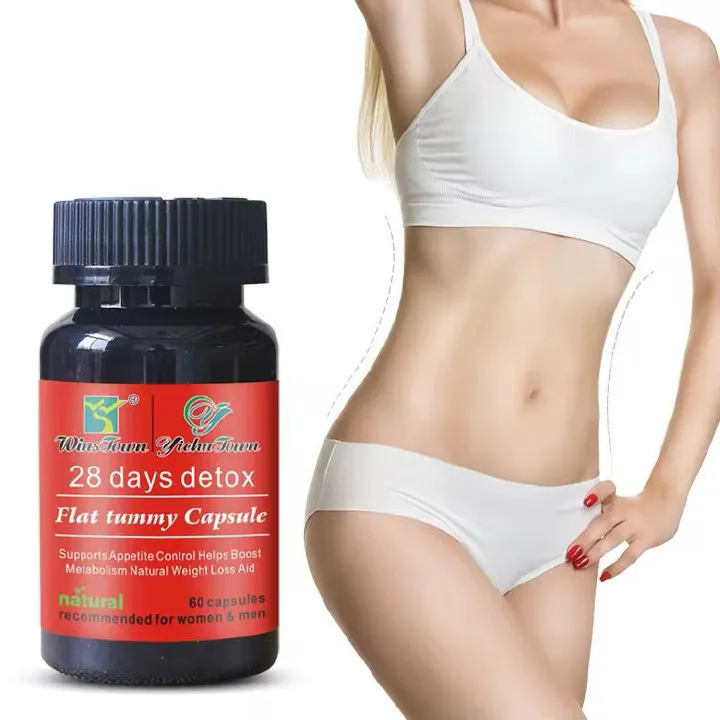 WINS TOWN 28 DAYS Detox FLAT TUMMY CAPSULES Supports Appetite Control Helps Boost Metabolism Natural Weight Loss Aid - 60 CAPSULES