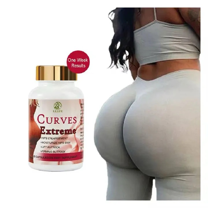 Original Leafe Curves Extreme Big Butt Enlargement Pills ; Hip Enlargement, Lift & Firm Buttocks, Moisturize Hips Skin 60 Capsules