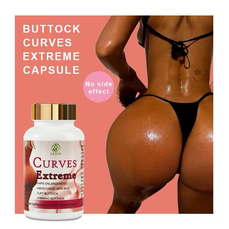 Original Leafe Curves Extreme Big Butt Enlargement Pills ; Hip Enlargement, Lift & Firm Buttocks, Moisturize Hips Skin 60 Capsules