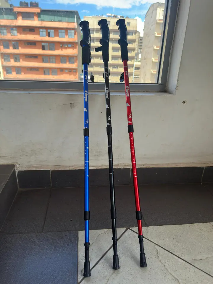 Quality Adjustable Hiking Pole Anti-Shock Trekking Pole Ultralight Walking Sticks Adjustable Hiking Canes Telescopic Crutch for Nordic walking sticks
