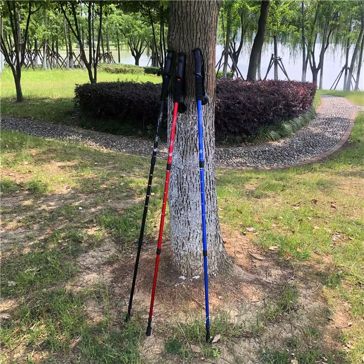 Quality Adjustable Hiking Pole Anti-Shock Trekking Pole Ultralight Walking Sticks Adjustable Hiking Canes Telescopic Crutch for Nordic walking sticks