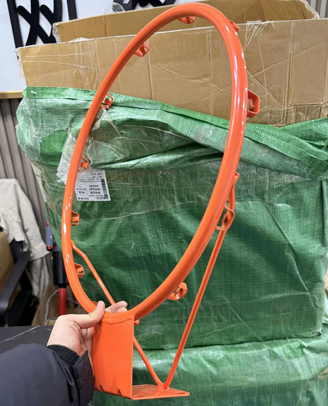 Heavy-Duty Basketball Rim Basketball Ring Orange Steel Hoop