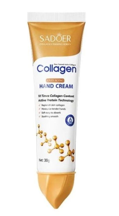 SADOER Collagen Hand Cream Tube Moisturizing Anti Aging Whitening Hand Lotion Soothing Repair Firming Nourishing Dry Rough Skin Skincare for Hands