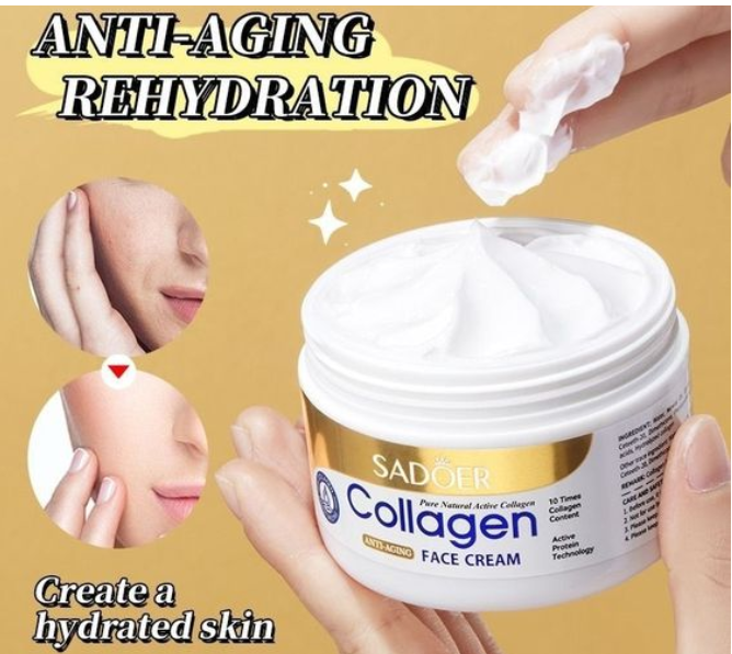 SADOER Collagen Face Cream 100g Anti Aging Wrinkle Dark Spot Remover Face Whitening Cream Skincare