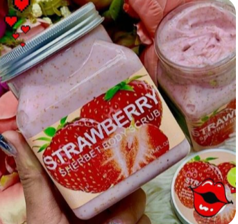 Sherbet Strawberry Body Scrub – Sweet Glow & Smooth Skin