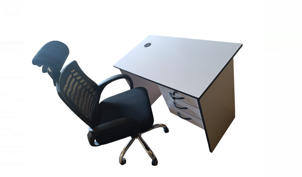 1 Meter Office/Study Desk with Ergonomic Chair and Adjustable Headrest for Maximum Comfort