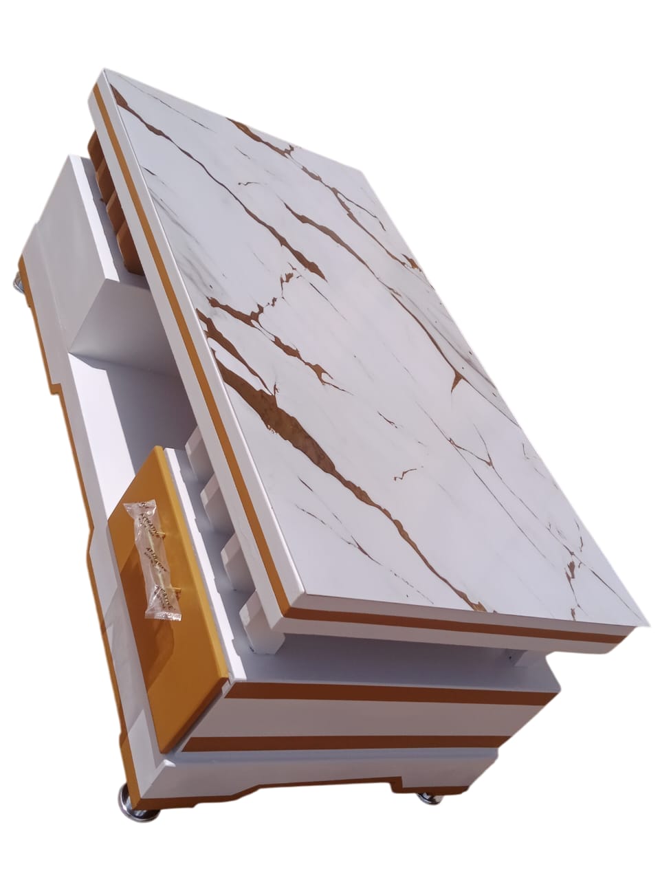 Elegant Brown and White 4x2 Coffee Table – Modern Design for Every Room