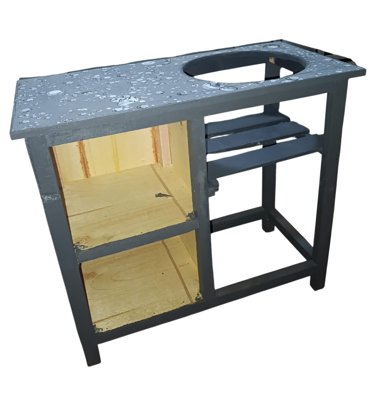 Modern Kitchen Utility Table – Fits 2-Burner Stove on Top and 13kg Gas Cylinder Below