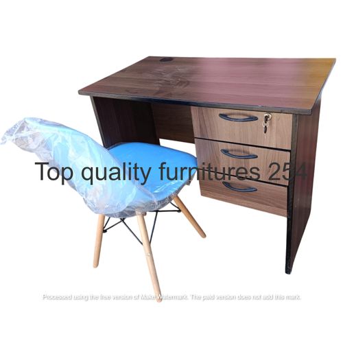 New Arrival 0.9 Meter Compact Study Desk with Durable Wooden Top + Comfortable Blue Aeme Chair – Space-Saving Office & Study Table Set for Home, School, or Office Use