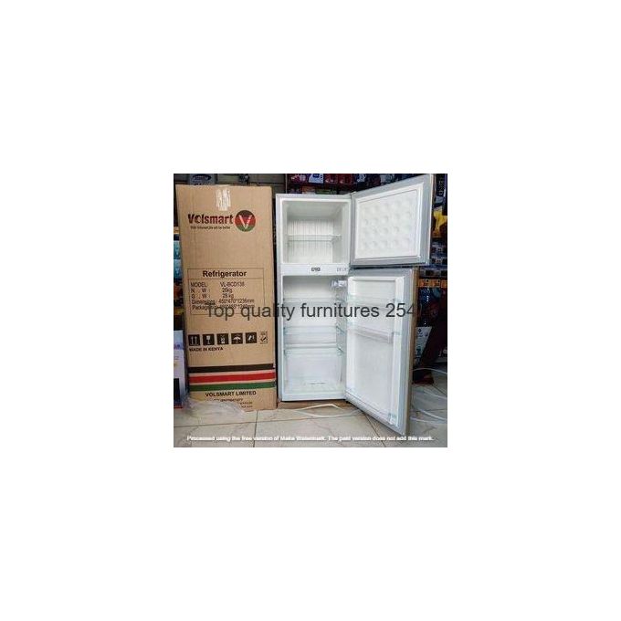VOLSMART NEW MODEL 118L Energy Saver Double Door Refrigerator – Compact Fridge with Top Freezer and Low Power Consumption