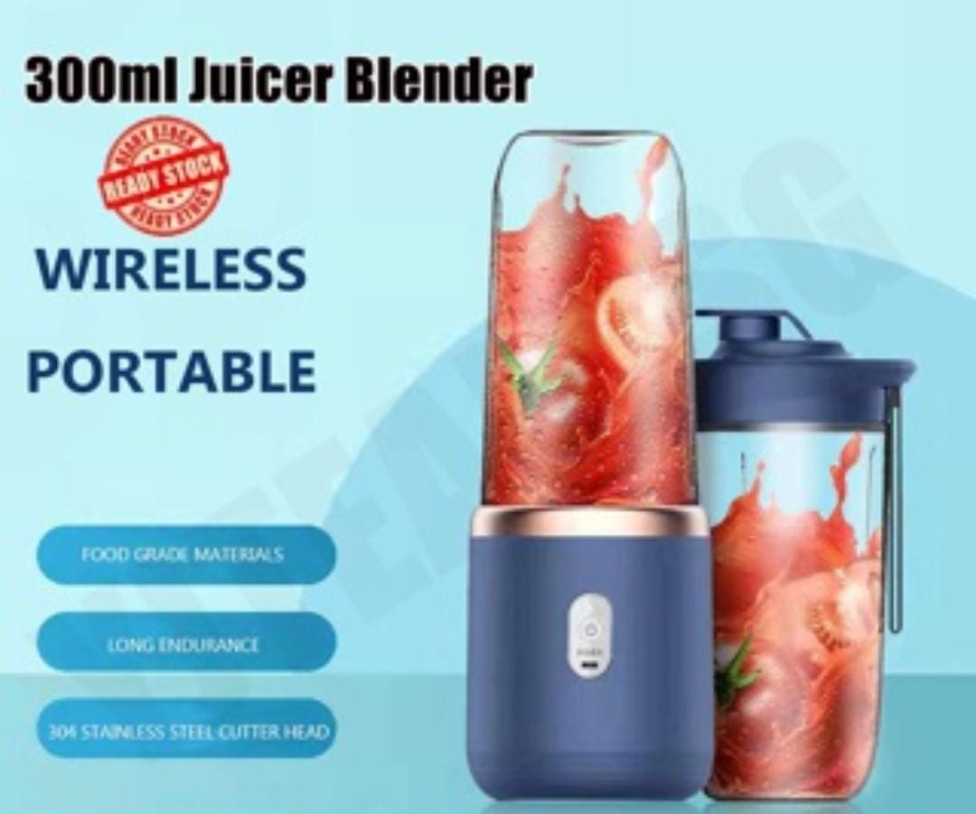 🥳 NEW LISTING ON SALE 🎉 300Ml 2 in 1 6-blade  portable Juicer  blender+ cup. Made of transparent plastic on the outer upper body