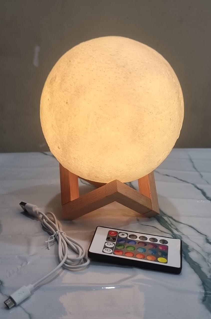 🥳 STAY AHEAD OF THE CURVE 🥳 with the new Remote Controlled 7 lightso Moonlight  Lamp on Bamboo base