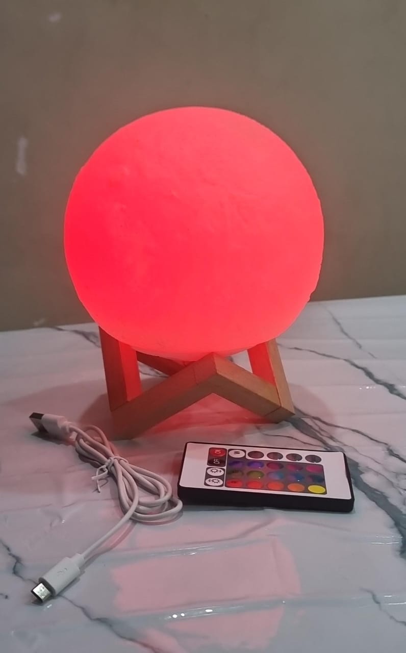 🥳 STAY AHEAD OF THE CURVE 🥳 with the new Remote Controlled 7 lightso Moonlight  Lamp on Bamboo base