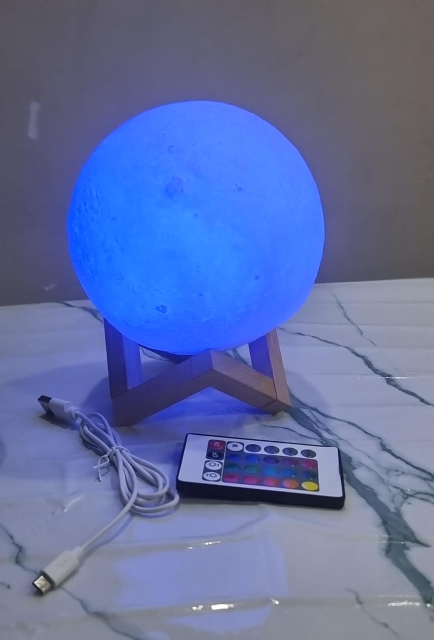 🥳 STAY AHEAD OF THE CURVE 🥳 with the new Remote Controlled 7 lightso Moonlight  Lamp on Bamboo base