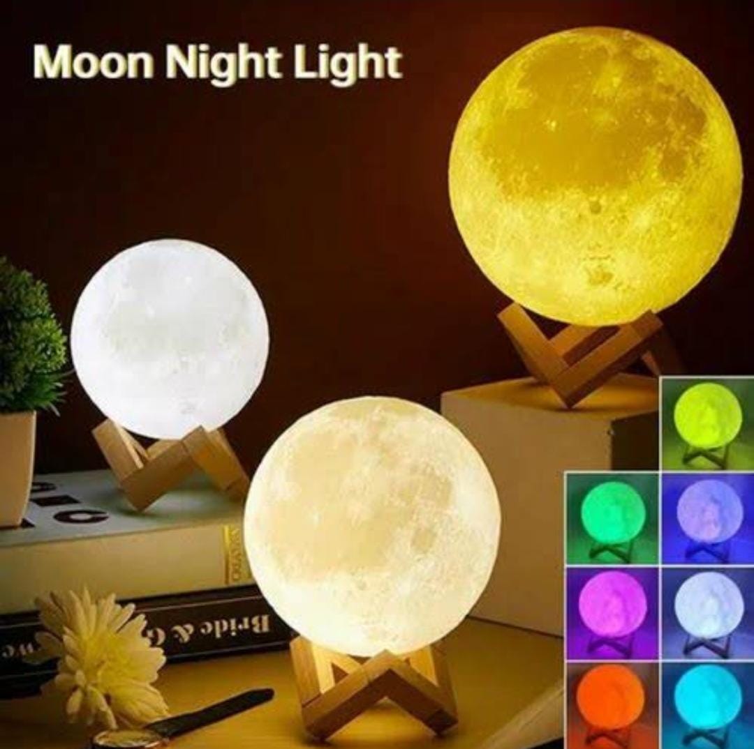 🥳 STAY AHEAD OF THE CURVE 🥳 with the new Remote Controlled 7 lightso Moonlight  Lamp on Bamboo base