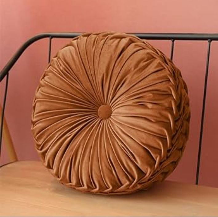 🥳 NEW REDEFINED 🤯Nordic Round Pillow Soft Seat Cushion Velvet Cattail Hassock Made of 100% pure polyester fabric. Easy to clean. It maintains its colour for long without fading off