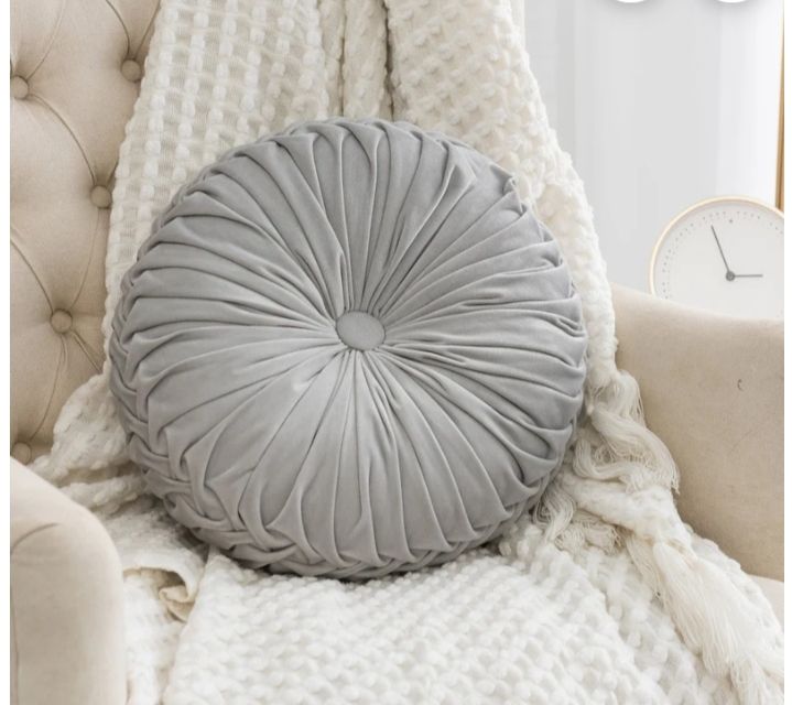🥳 NEW REDEFINED 🤯Nordic Round Pillow Soft Seat Cushion Velvet Cattail Hassock Made of 100% pure polyester fabric. Easy to clean. It maintains its colour for long without fading off
