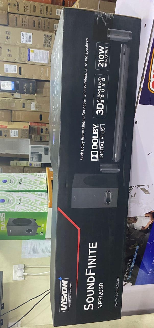 🥳 STAY AHEAD OF THE CURVE 🥳 New  Vision Soundbar Vp5120SB.Watch movies and listen to music in style with the Vision Plus 2.1 CH SoundPro. This system supports Bluetooth connectivity.