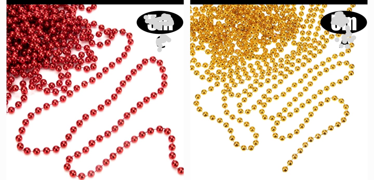 10M Christmas decor beads  10M Christmas decor beads chain, decoration beads

Perfect for Christmas and fantastic for any seasonal party celebration

This shiny ball chain will look great decorating