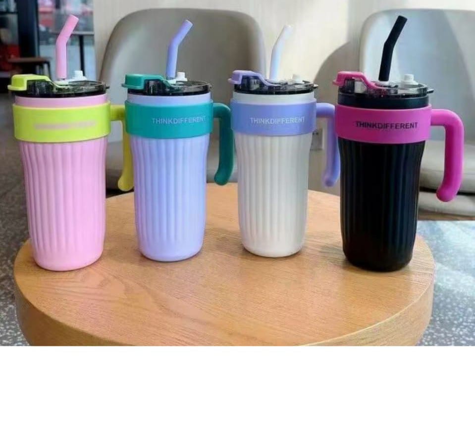 Insilutated Tumbler with Handle and Straw - Flip Lid, Silicone. Cold 36H & Hot 12H, Stainless-Steel Coffee Tumbler Travel Mug, Insulated Water Bottle Coffee Cup